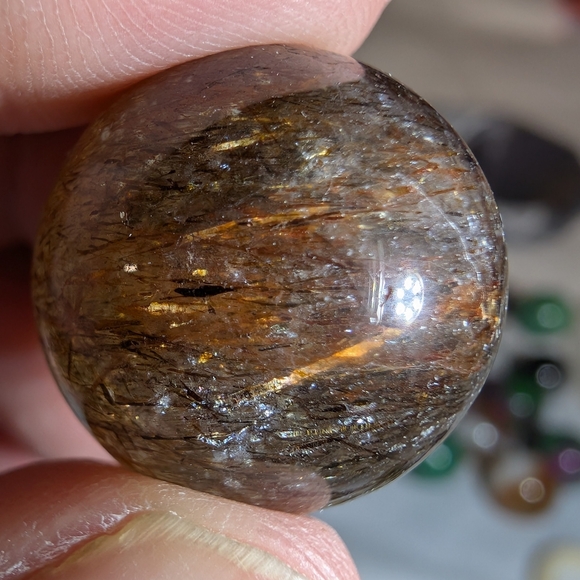 Golden Rutilated Quartz Mini Sphere - Picture 1 of 8